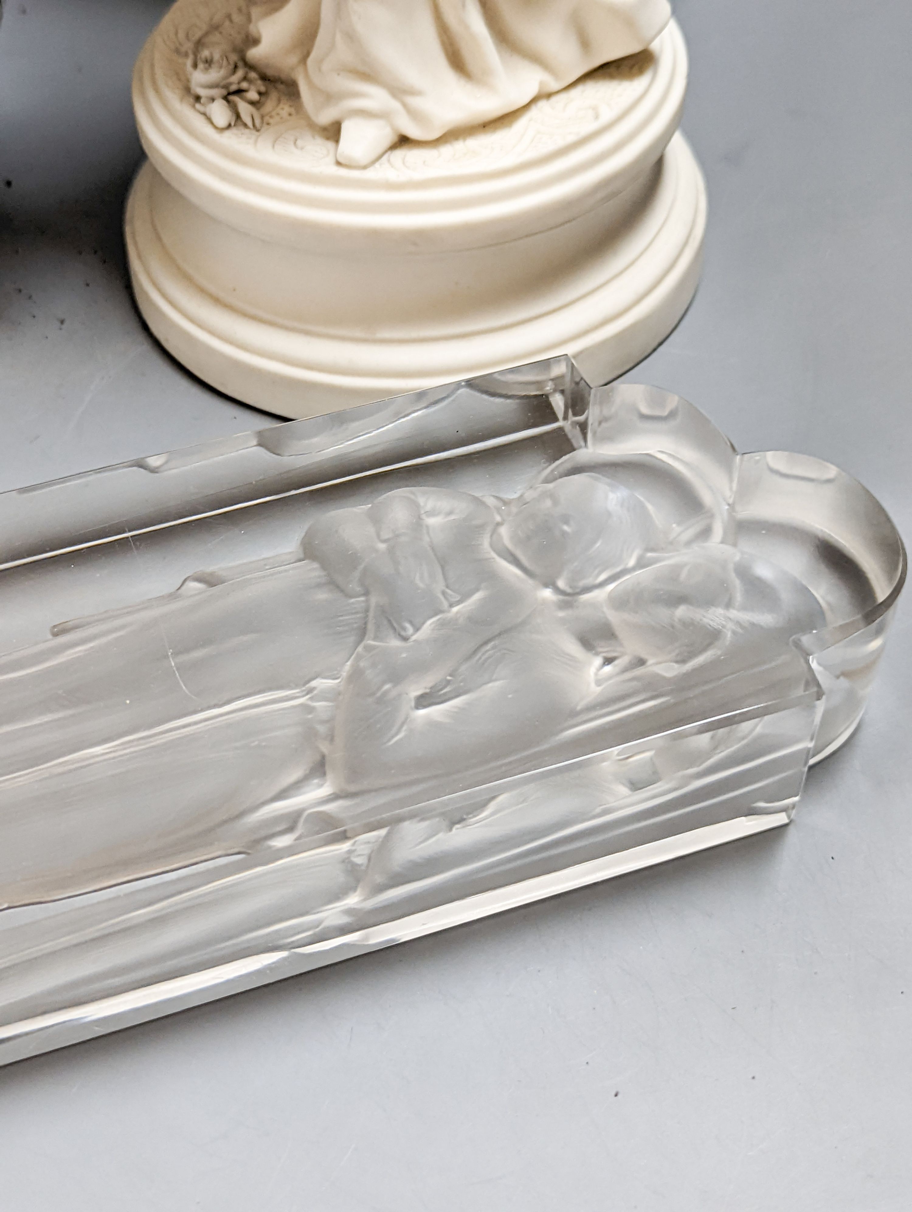 A pair of Masons vase, a Doulton Madras pattern bowl, bisque figure and moulded glass Madonna and Child 40cm